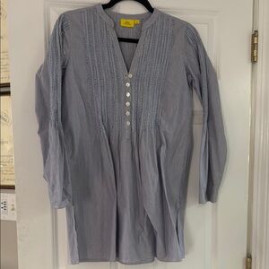 Roller Rabbit Blue Striped Tunic with Button Detail
